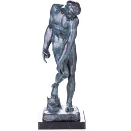 Férfi akt, Ádám, bronz szobor márványtalpon képe